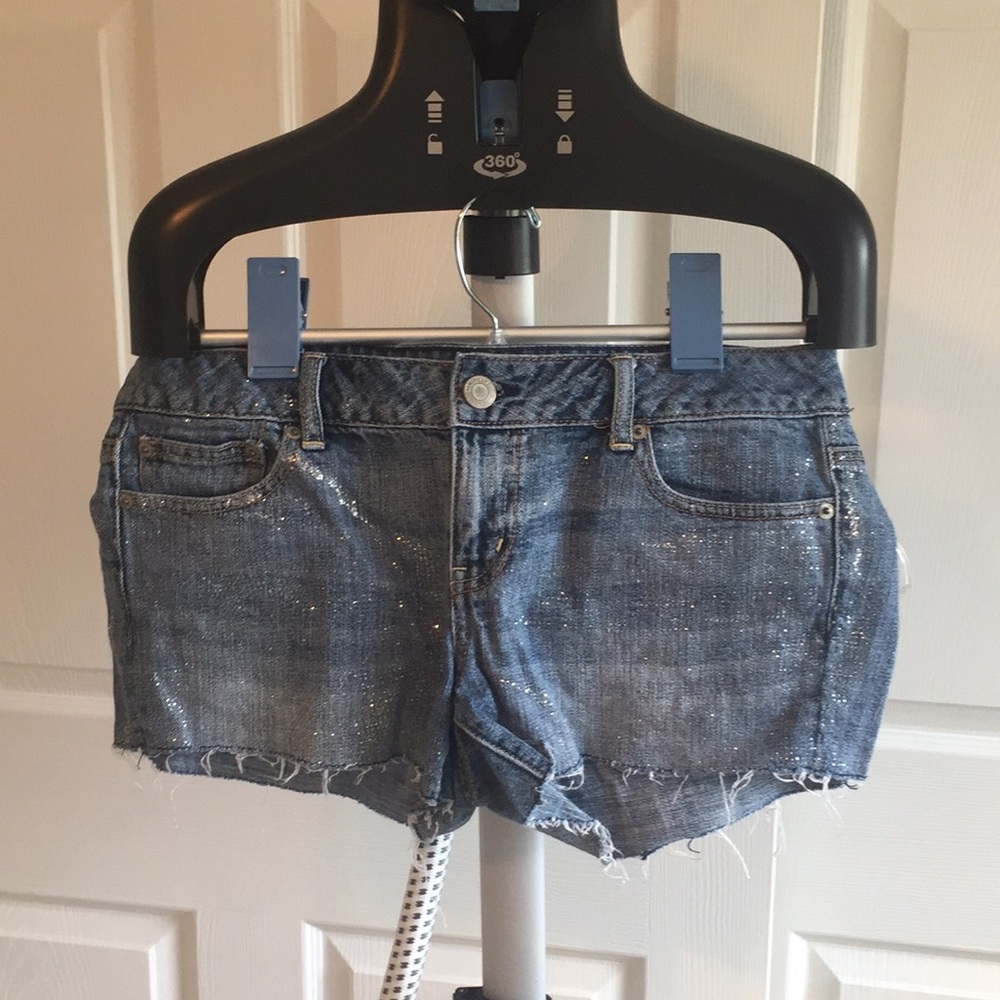 sparkle american eagle jean shorts